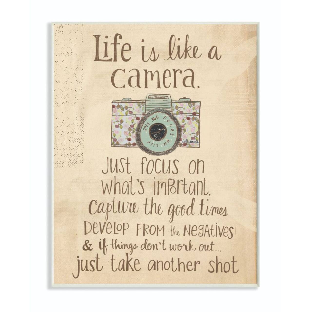 Stupell Industries Life Is Like A Camera Wooden Wall Plaque